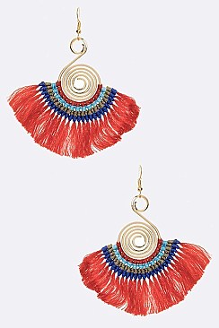 Trendy Fabric Tassels Earrings LA-SE6114