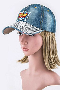 POW Patch & Crystal Embelished Cap LA-EMH8441P
