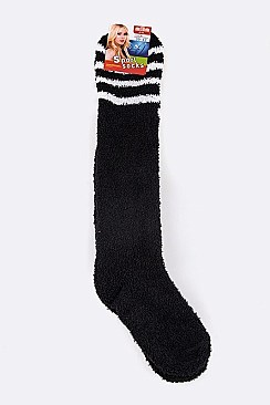 Pack of (12 Pairs) Assorted Knee High Plush Socks LA-SO144