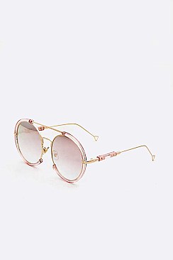 Pack of 12 Top Bar Oversized Round Sunglasses Set
