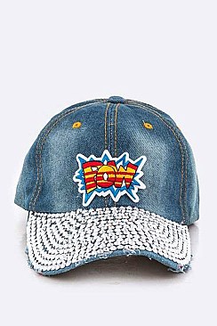 POW Patch & Crystal Embelished Cap LA-EMH8441P