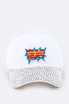 POW Patch & Crystal Embelished Cap LA-EMH8441P