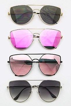 Pack of 12 Pieces Iconic Wired Browline Sunglasses LA113-POP7366