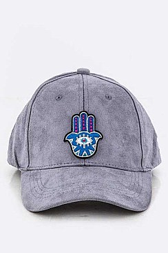 HAMSA / EVIL EYE Patch Suede Cap  LA-35020U