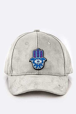 HAMSA / EVIL EYE Patch Suede Cap  LA-35020U