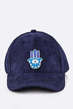 HAMSA / EVIL EYE Patch Suede Cap  LA-35020U