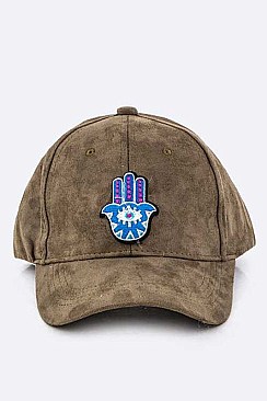 HAMSA / EVIL EYE Patch Suede Cap  LA-35020U