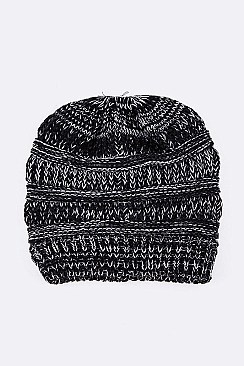 PACK OF 12 PONYTAIL RAISE KNIT BEANIE SET