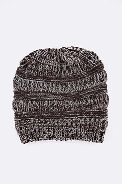 PACK OF 12 PONYTAIL RAISE KNIT BEANIE SET