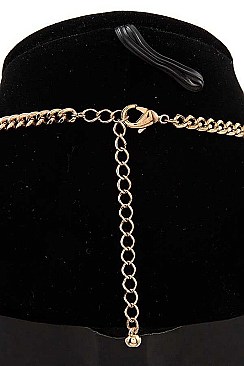 CRYSTAL FRAMED OVAL GEM NECKLACE SET