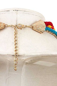FRINGE BEADED BIB NECKLACE SET
