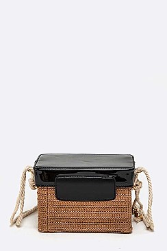 Retro Camera Straw Swing Bag