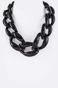 Chunky Celluloid Interlocking Links Iconic Necklace LA-S4636