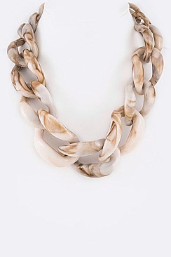 Chunky Celluloid Interlocking Links Iconic Necklace LA-S4636