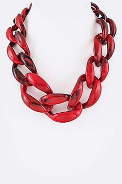 Chunky Celluloid Interlocking Links Iconic Necklace LA-S4636