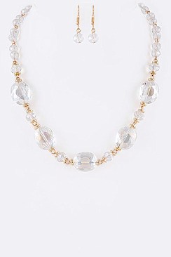 Crystal Beads Necklace And Earrings Set LA-11821