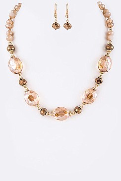Crystal Beads Necklace And Earrings Set LA-11821