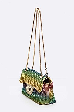 Charming Full Stone Rainbow Mini Bag