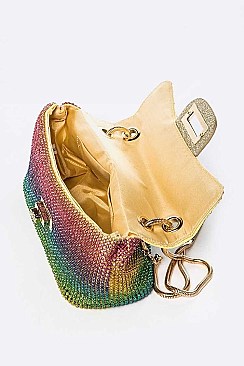 Charming Full Stone Rainbow Mini Bag