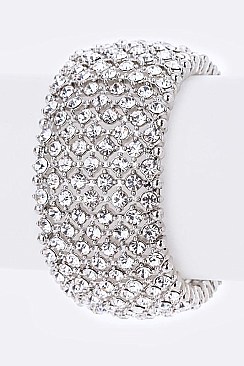 Classic Crystal Covered Stretch Bracelet LA-BQ7795