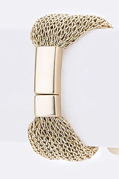 Modern Mesh Bracelet With Crystal Drop Accent LA-BR2869