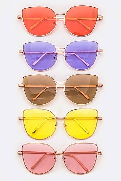 Pack of 12 Pieces Cat Eye Iconic Color Tint Sunglasses LA108-96016C