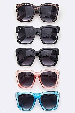 Pack of 12 Pieces Oversize Resin Square Sunglasses LA108-9M036
