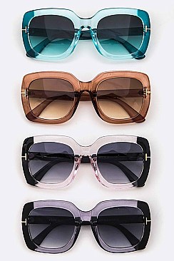 Pack of 12 Pieces Color Resin Frame Oversize Sunglasses LA108-9017