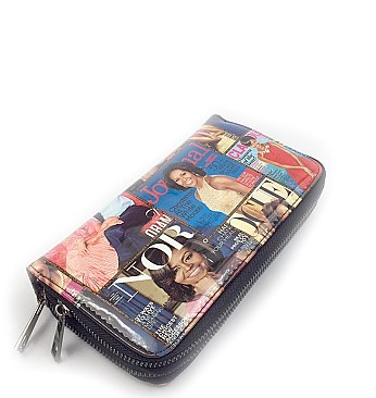 Michelle Obama Wallet Double Zipper