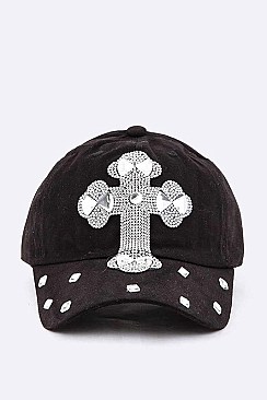Crystal Cross Embelished Fashion Cap LA-HT1002