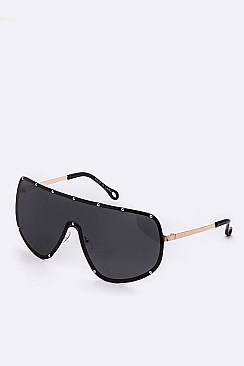 Pack of 12 Pieces Iconic Studded Shield Sunglasses  LA108-96183P