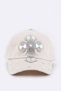 Crystal Cross Embelished Fashion Cap LA-HT1002