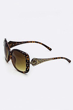 Austrian Crystal Temple Square Sunglasses LA14-MSG1043