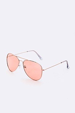 Pack of 12 Pieces Light Color Tint Iconic Aviator Sunglasses LA108-52007C1