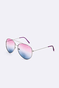 Pack of 12 Pieces Mix Tone Aviator Sunglasses Set LA108-659C