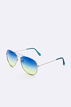 Pack of 12 Pieces Mix Tone Aviator Sunglasses Set LA108-663C