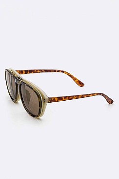 Pack of 12 Pieces Fashion Flip Lens Sunglasses LA113-POP8021