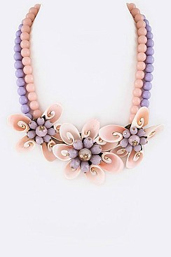Chic Genuine Shell Flower Statement Necklace LA182118A