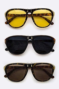 Pack of 12 Pieces Fashion Flip Lens Sunglasses LA113-POP8021