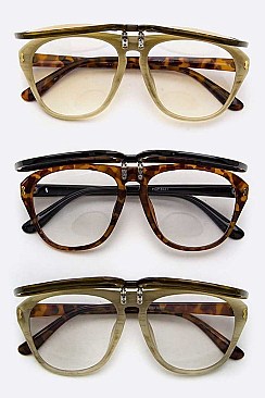 Pack of 12 Pieces Fashion Flip Lens Sunglasses LA113-POP8021