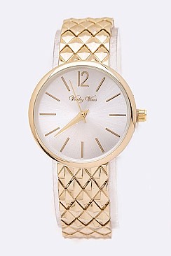 Stylish Rhombus Texture Band Fashion Watch LA-8886