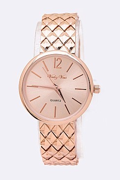 Stylish Rhombus Texture Band Fashion Watch LA-8886