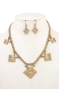 CUT OUT HAMMERED NECKLACE SET