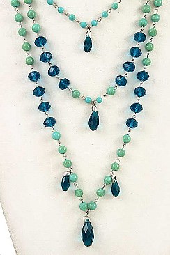 3-Layer Beads Fashion Necklace Set