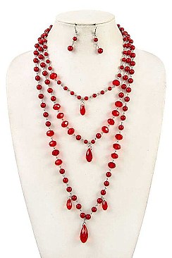 3-Layer Beads Fashion Necklace Set