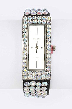 Stylish Crystal leather Bracelet Watch LA 05-1481