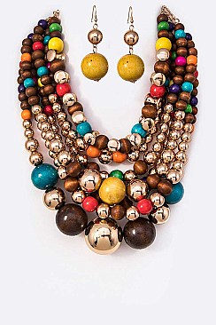 Fab Mix Pearls Statement Layer Necklace Set