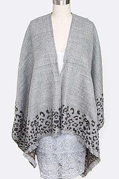 Leopard Print Accent Shawl LA-PN304X003