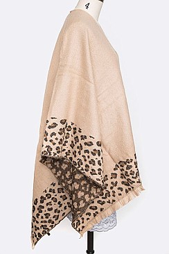 Leopard Print Accent Shawl LA-PN304X003
