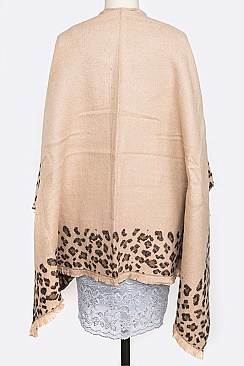 Leopard Print Accent Shawl LA-PN304X003
